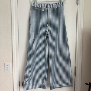 Madewell Women’s Emmett Wide Leg Railroad Stripe Cropped Pants - Size 23